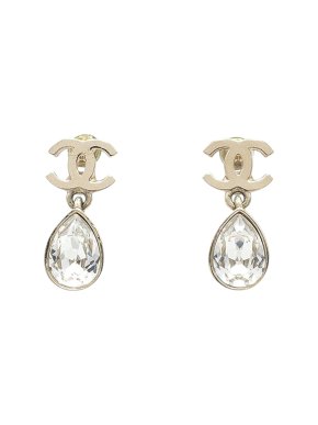 Chanel  Crystal Drop Push Back Earrings