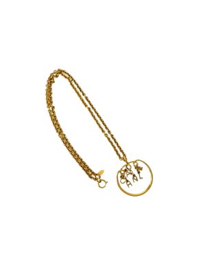 Chanel Gold Plated Letter Charms Pendant Necklace