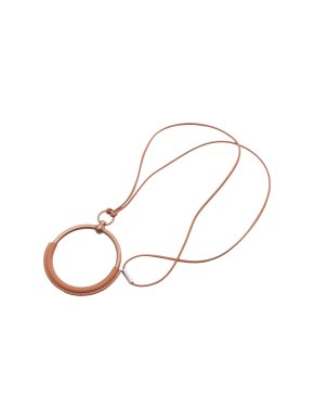 Hermes Tan Swift and Stainless Steel Loop Grand Pendant Necklace