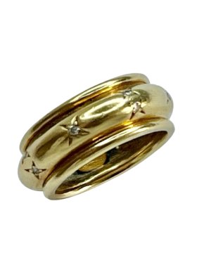 Chaumet 18ct Yellow Gold And Diamonds Eternity Band Size N