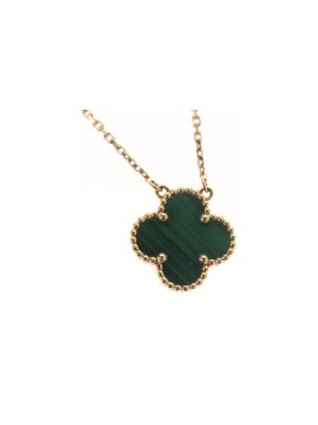 Van Cleef & Arpels Vintage Malachite Alhambra Pendant Necklace