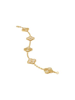 Van Cleef & Arpels Vintage Alhambra Yellow Gold And Diamonds Bracelet 1