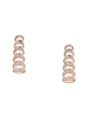 David Morris Diamond Set Mother Of Pearl Fortuna Earrings