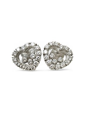 Chopard White Gold Happy Diamond Heart Earrings