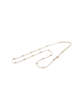 Chanel CC Gold Plated Station Chain Long Necklace