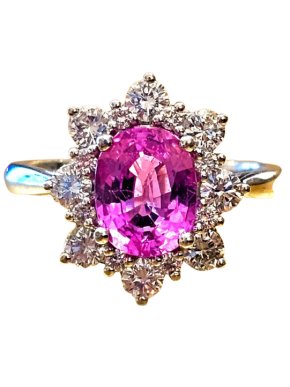 Bespoke Madagascan Sapphire And Diamond Ring Pink