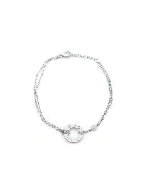 Cartier White Gold and Diamond LOVE Chain Bracelet