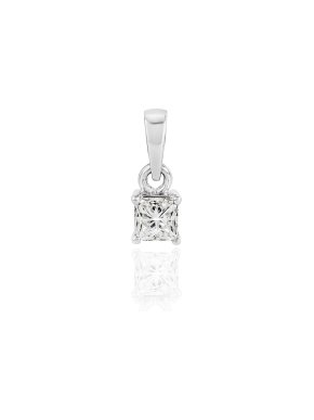 Bespoke Princess Cut Diamond Pendant 0.90 I/VS1 White Gold
