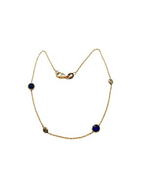 Diamond & Sapphire 18ct Gold Station Necklace