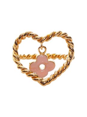Louis Vuitton Gold-Tone Braided Metal In My Heart Ring