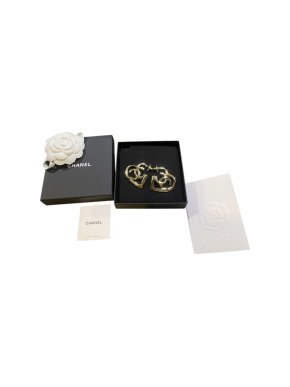 Chanel CC Open Heart Earrings