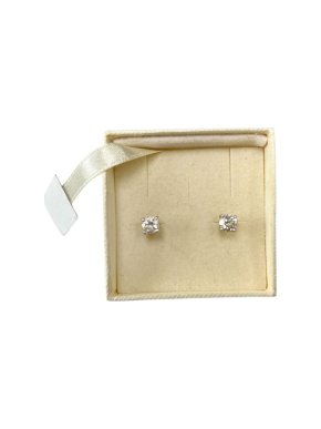 18ct White Gold & White Diamond Solitaire Stud Earrings