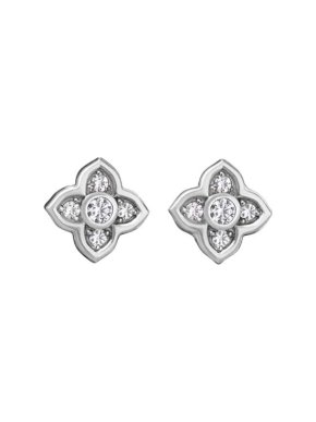 18ct White Gold & White Diamond Ophelia Stud Earrings