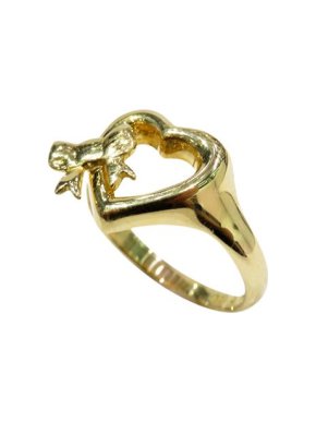 Tiffany & Co. 18kt Yellow Gold Heart Ribbon Ring - Size 52