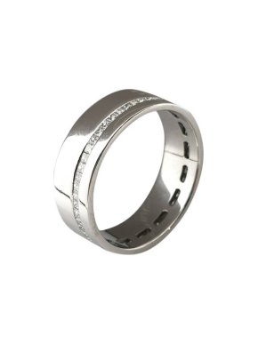 Diamond Set Platinum Band Ring