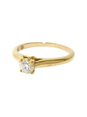 Cartier 18ct Yellow Gold & White Diamond 1895 Solitaire Ring 50