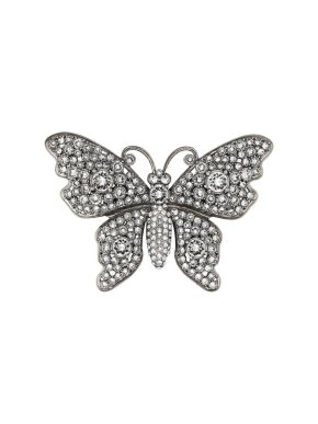 Gucci Crystal Embellished Butterfly Pin Brooch