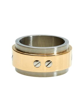 Cartier 18ct Yellow Gold & Stainless Steel Santos 100 Ring 50