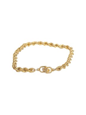 Dior Vintage Gold-Tone Metal Rope Chain Bracelet
