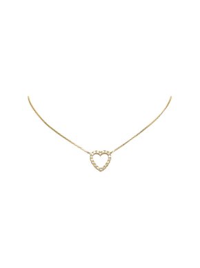 Dior Gold-Tone Metal & Crystal Heart Pendant Necklace
