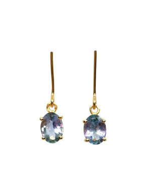 9ct Yellow Gold & Tanzanite Drop Earrings