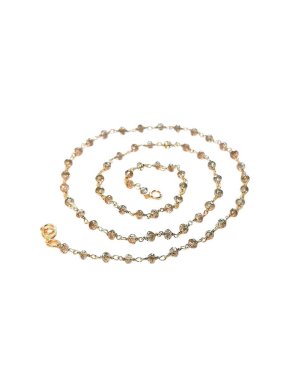 Champagne Diamond Beaded Necklace