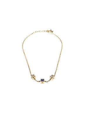 Louis Vuitton Gold Tone Gamble Necklace