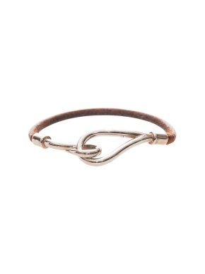 Hermes Brown Leather Jumbo Hook Bracelet PHw