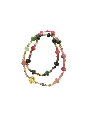 18ct Gold Tourmaline Beaded Necklace