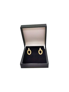 Crystal Embellished Gold Doorknocker Earrings