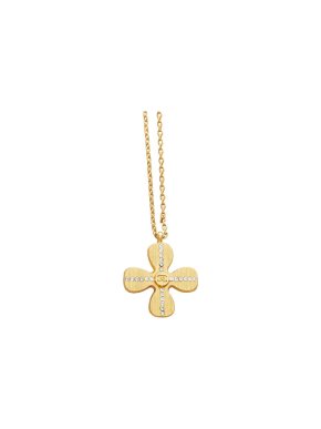 Chanel Gold-Tone Metal Lucky Clover Pendant Necklace