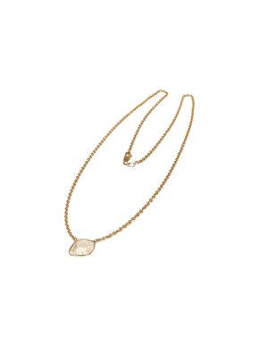 14ct Yellow Gold Diamond Slice Pendant Necklace