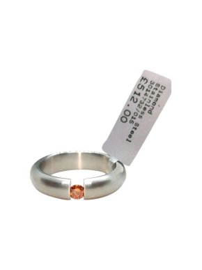 Bunz Cognac diamond & brushed steel ring N