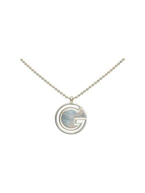Gucci Sterling Silver G Round Pendant Necklace