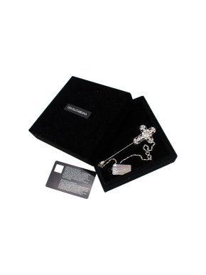 Dolce & Gabbana Silver-tone metal & crystal gothic cross brooch