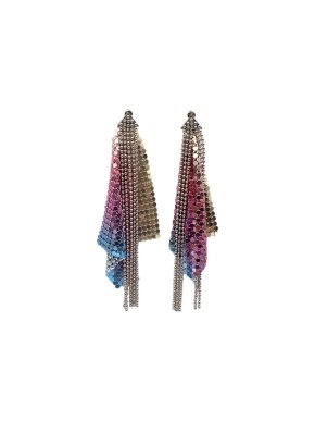Paco Rabanne Multicolour chainmail drop earrings