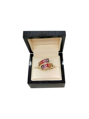Rainbow Sapphire Yellow Gold Ring