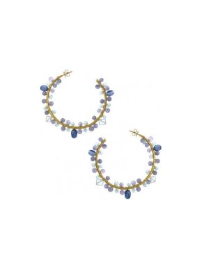 Salvatore Plata Handmade Beaded Hoop Earrings