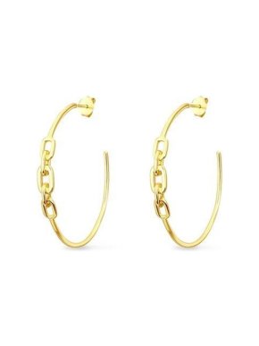 Slavatore Plata 14kt Gold Plate Link Hoop Earrings