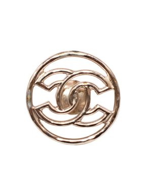Chanel Silver Tone Metal CC Brooch