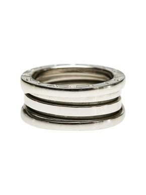 Bvlgari 18ct white gold double band B.Zero1 ring 51