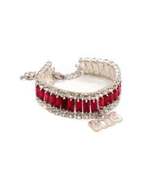 GCDS Red & White Crystal Bracelet