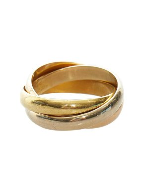 18ct tri-gold Must de Cartier Trinity ring 55