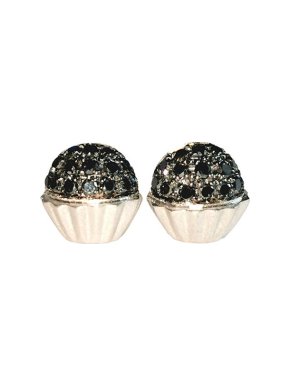 White Gold Black Diamond Earrings