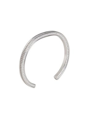 Celine Silver-tone brass & pave crystal Edwige bracelet