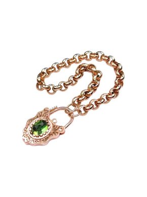 Rose Gold Tourmaline Pendant Bracelet