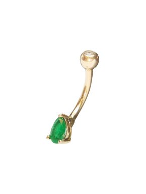 Yellow Gold Emerald Belly Ring