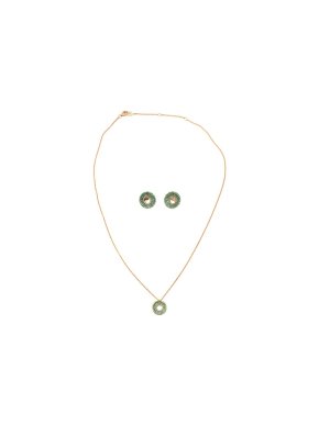 State Property 18ct yellow gold & tsavorite Drew necklace & earrings