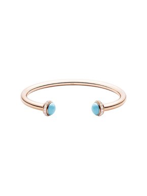 Piaget 18ct rose gold, turquoise & diamond Possession open bangle