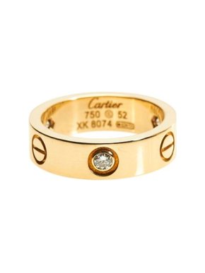 Cartier Yellow Gold Love Ring with 3 Diamonds